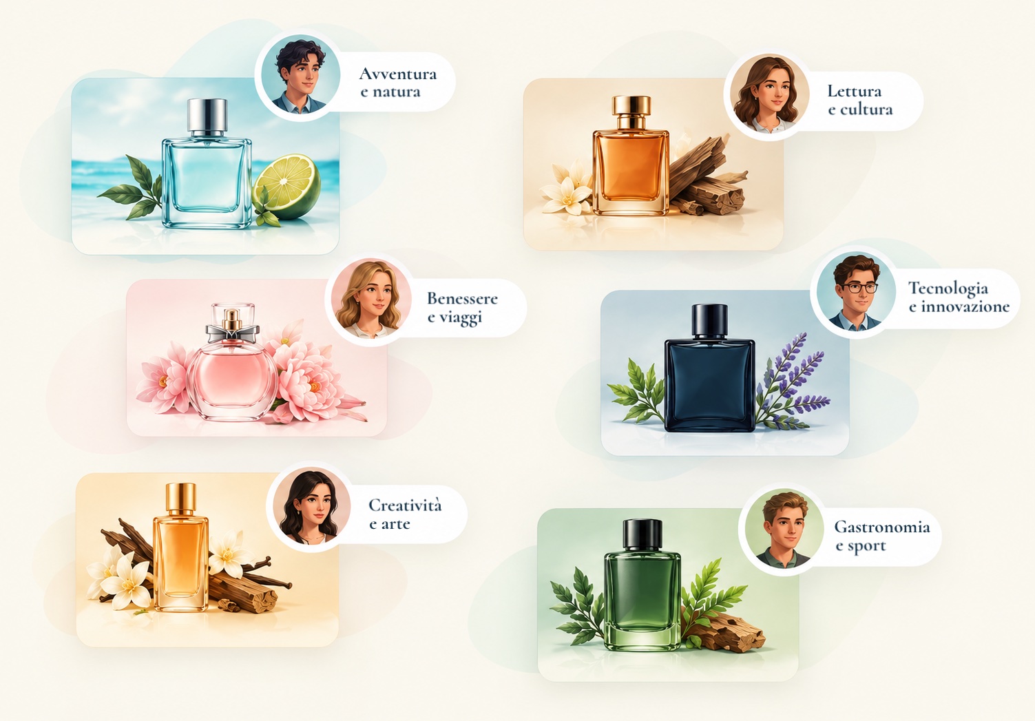 Persone che scoprono il profumo più adatto a loro